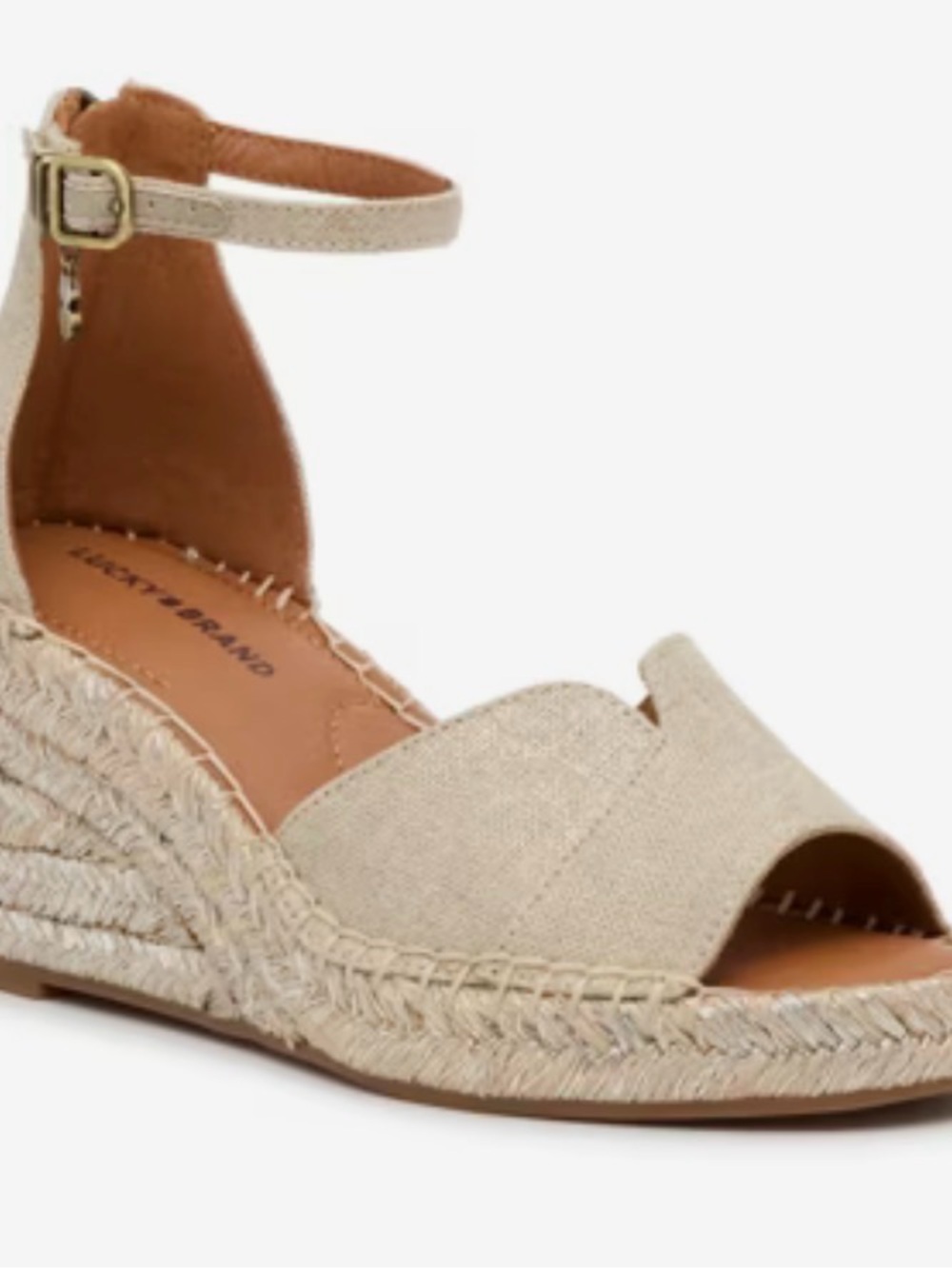 Lucky Brand Neutral Espadrille Ankle-Strap Wedge Sandal